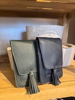 Textured Leather Wallet with Tassel