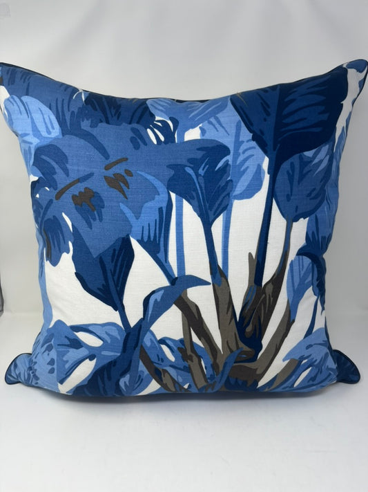 Blue Tropical Leaves Pillow (Set of 2)