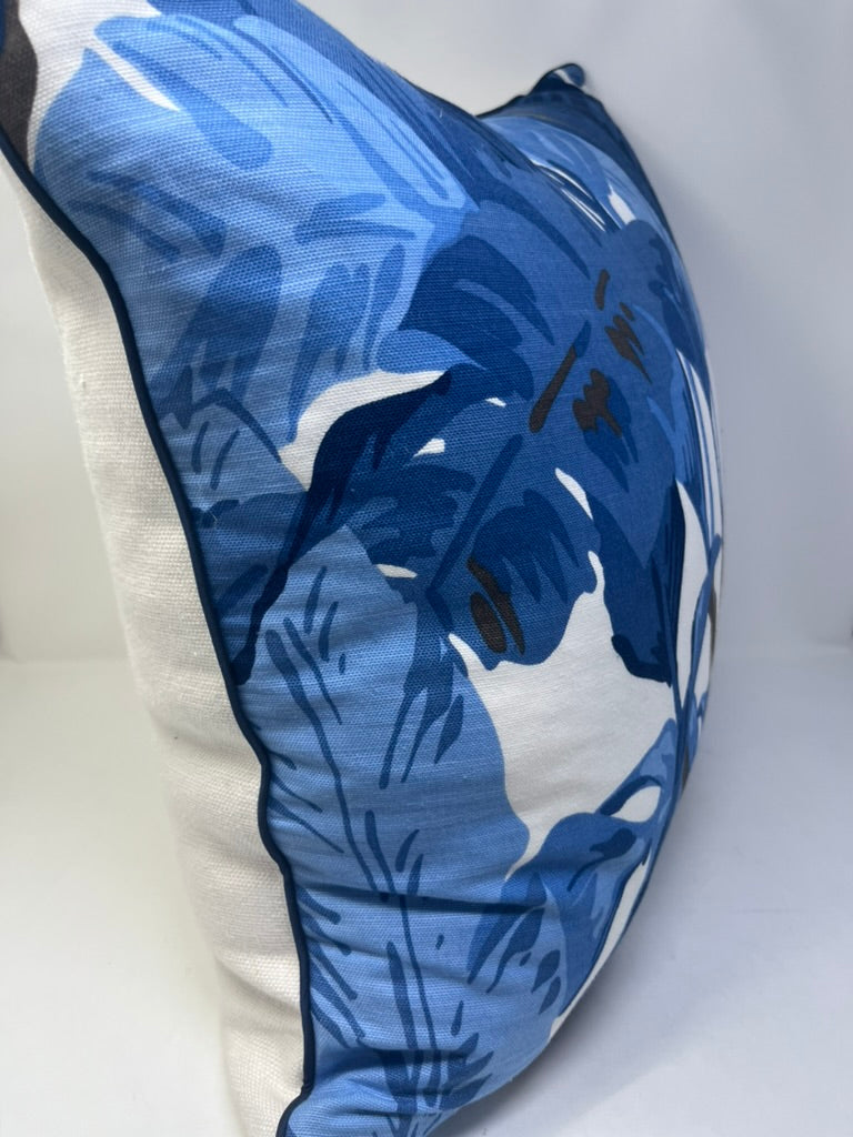 Blue Tropical Leaves Pillow (Set of 2)