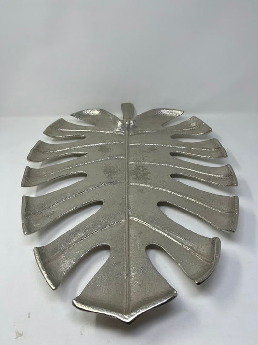 Silver Leaf-Shaped Tray