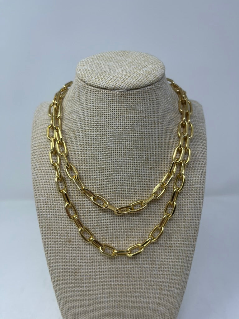Double Down Gold Link Necklace
