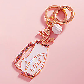 Sporty Pink & Gold Keychains