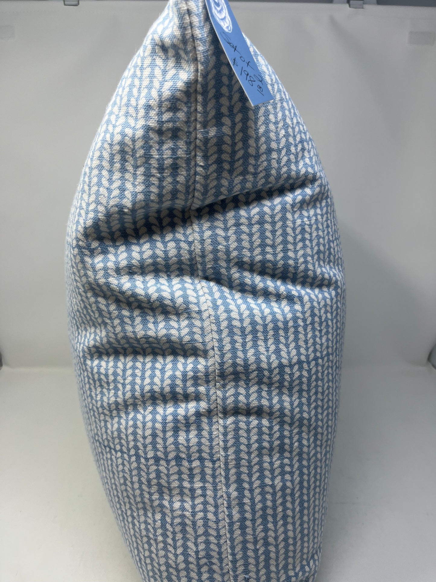 Light Blue Spotted Stripe Pillow (Set of 2)