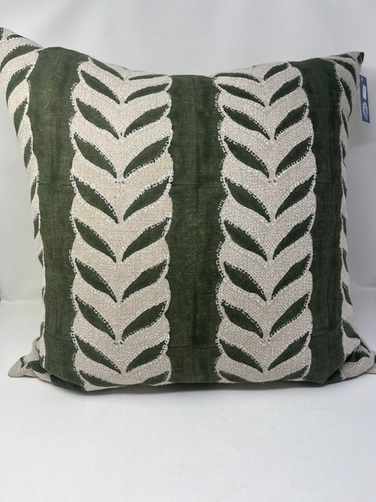 Olive Leaf Stripe Pillow (Set of 2)