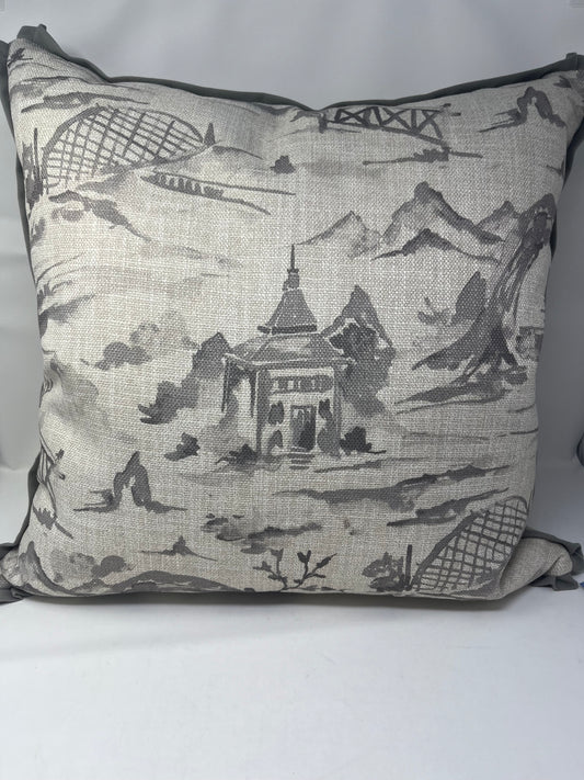 Charcoal Landscape Pillow (Set of 2)