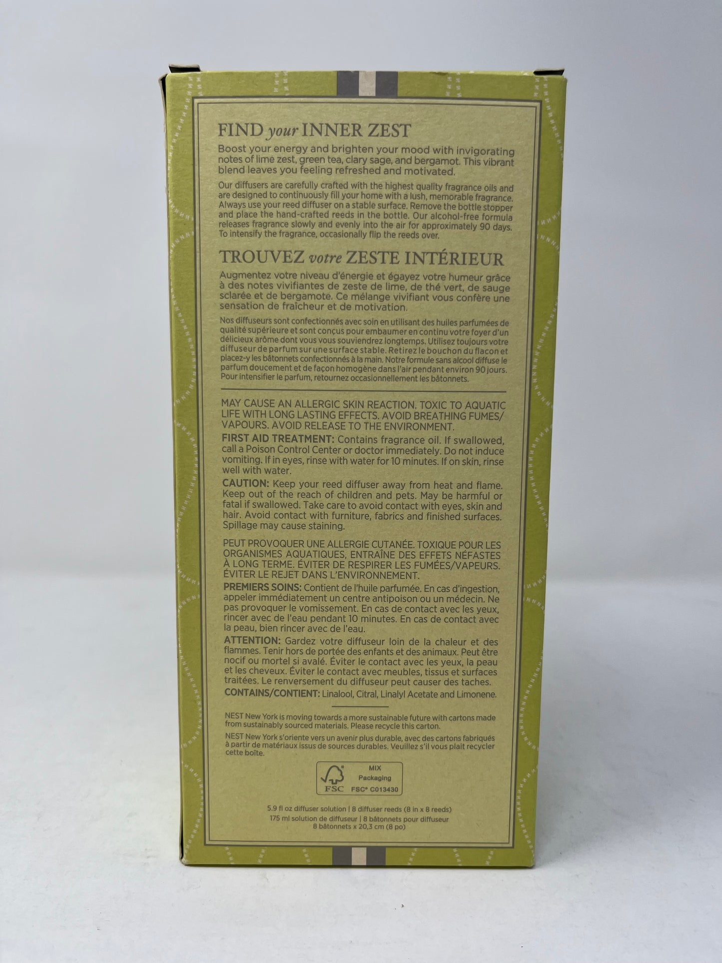 NEST Fragrances Lime Zest & Matcha Reed Diffuser