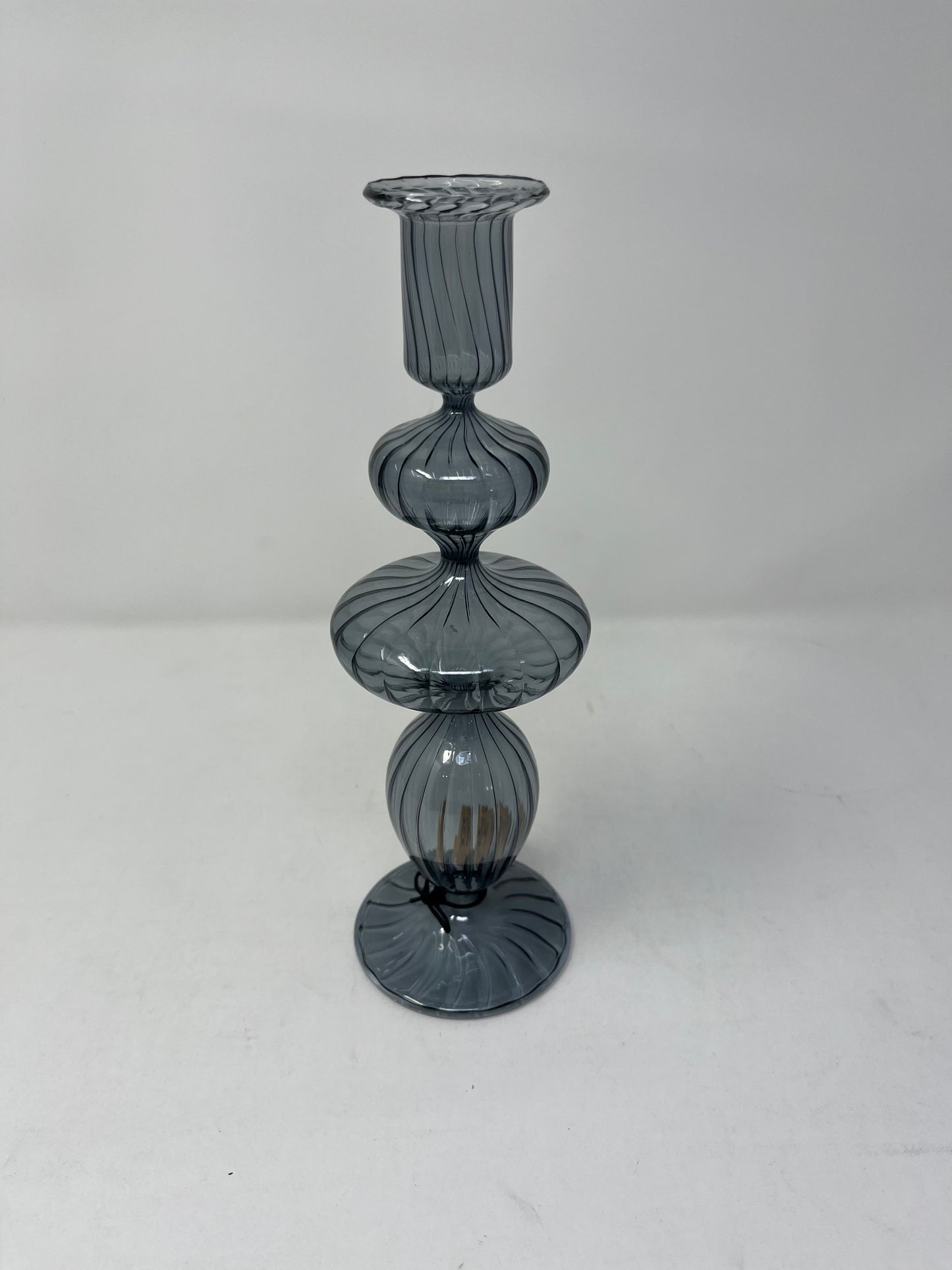 Smoke Glass Candle Holder