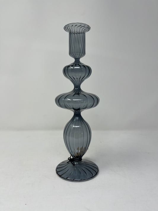 Smoke Glass Candle Holder