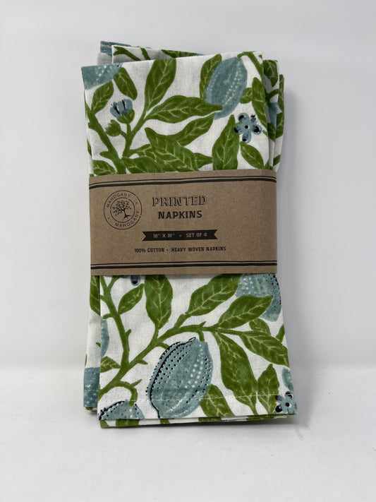 Mahogany Printed Amalfi Green Napkins (Set of 4)