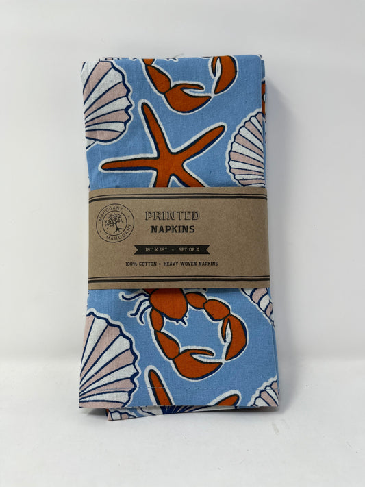 Mahogany Printed Fisherman's Wharf Napkin (Set of 4)