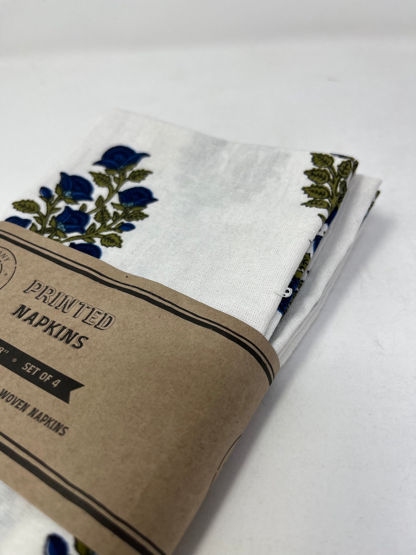 Mahogany Printed Flower Motif Napkins (Set of 4)