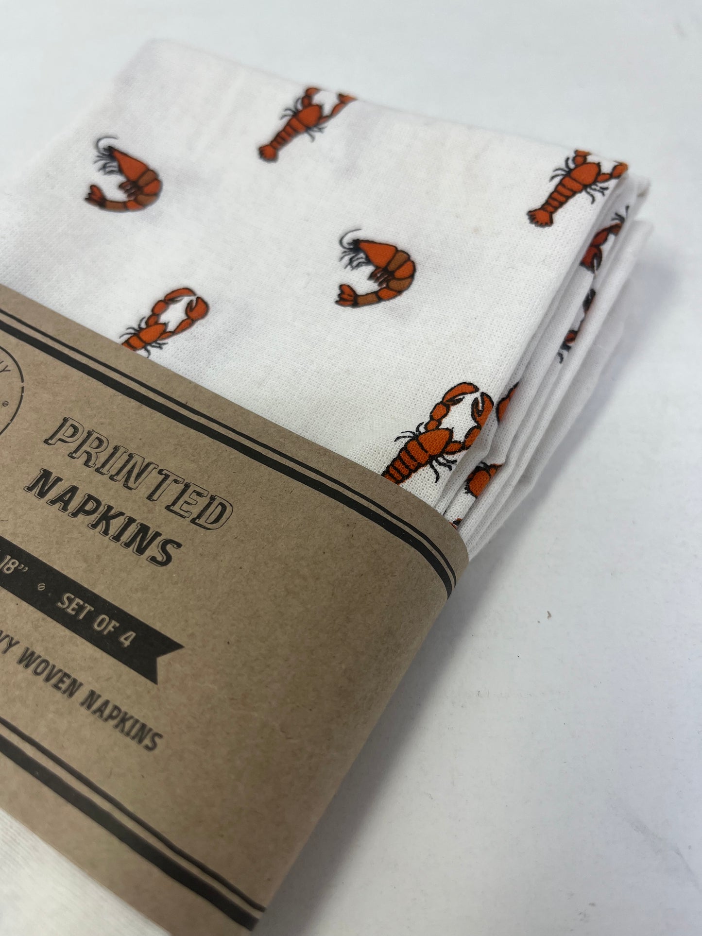 Mahogany Printed Shellfish Motif Napkins (Set of 4)