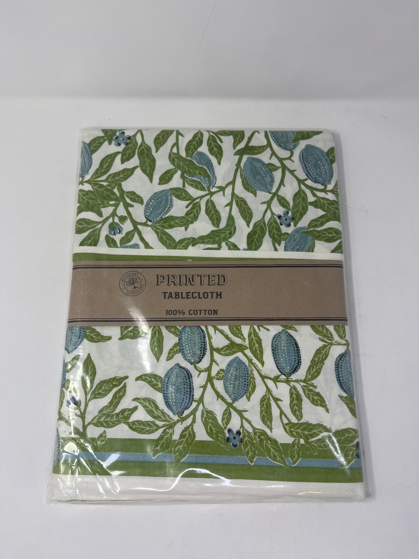 Mahogany Printed Amalfi Ivory Tablecloth