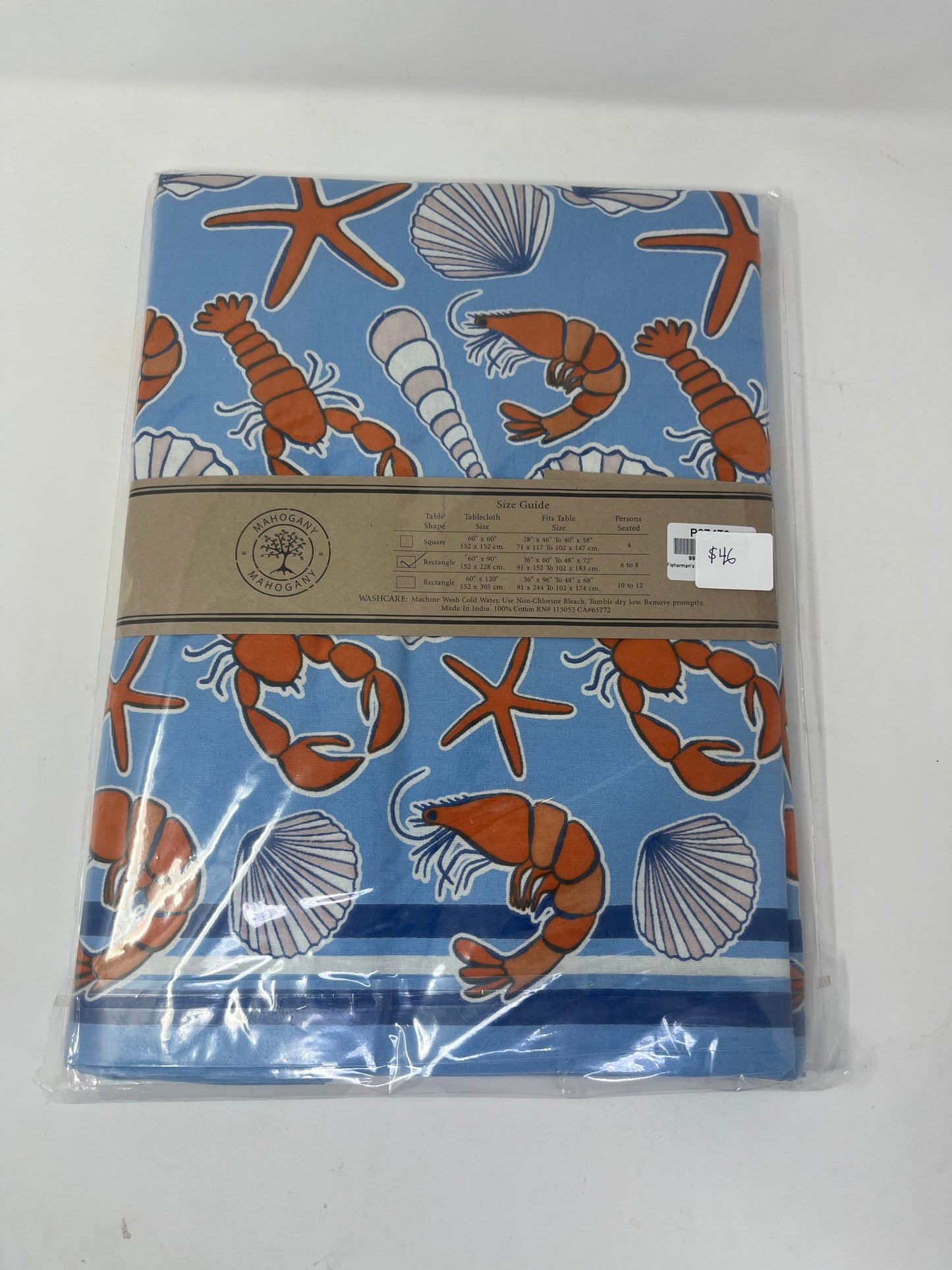 Mahogany Printed Fisherman's Wharf Tablecloth