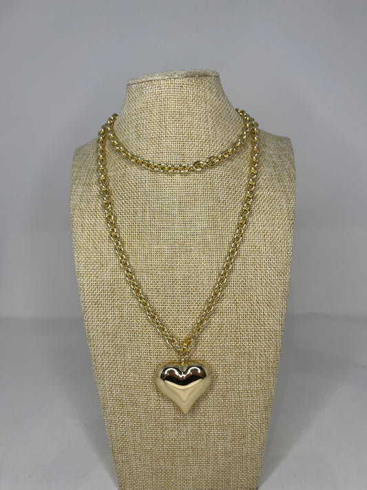 16 inch Gold Heart Necklace