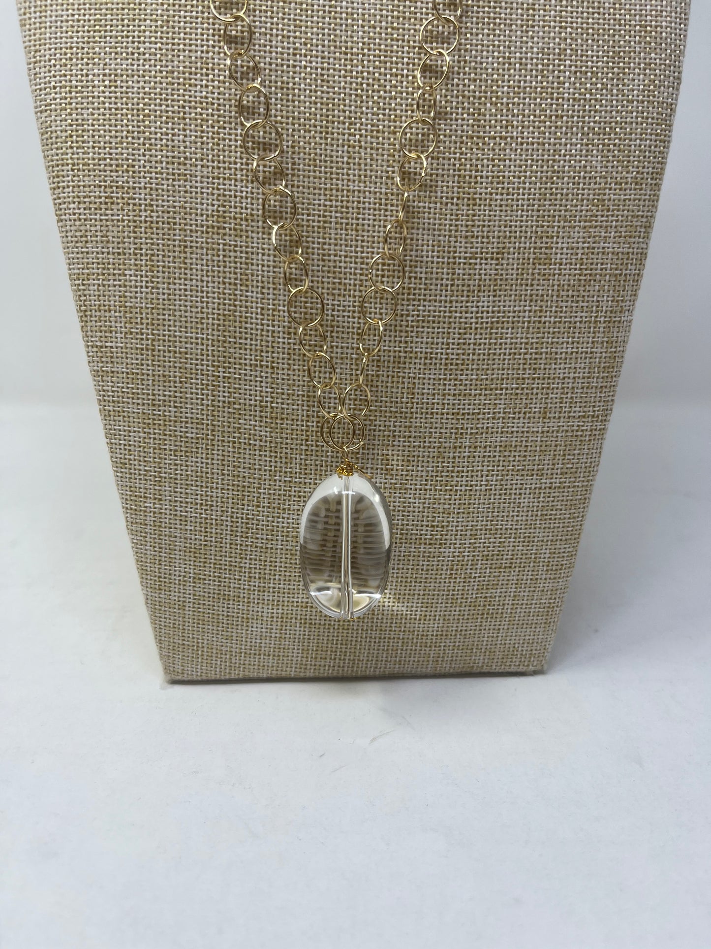 Halo Drop Gold Necklace
