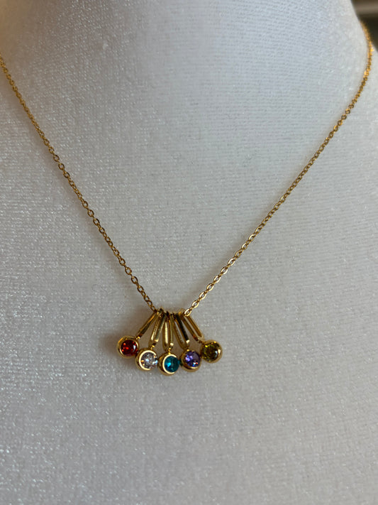 5 Stone Charm Necklace