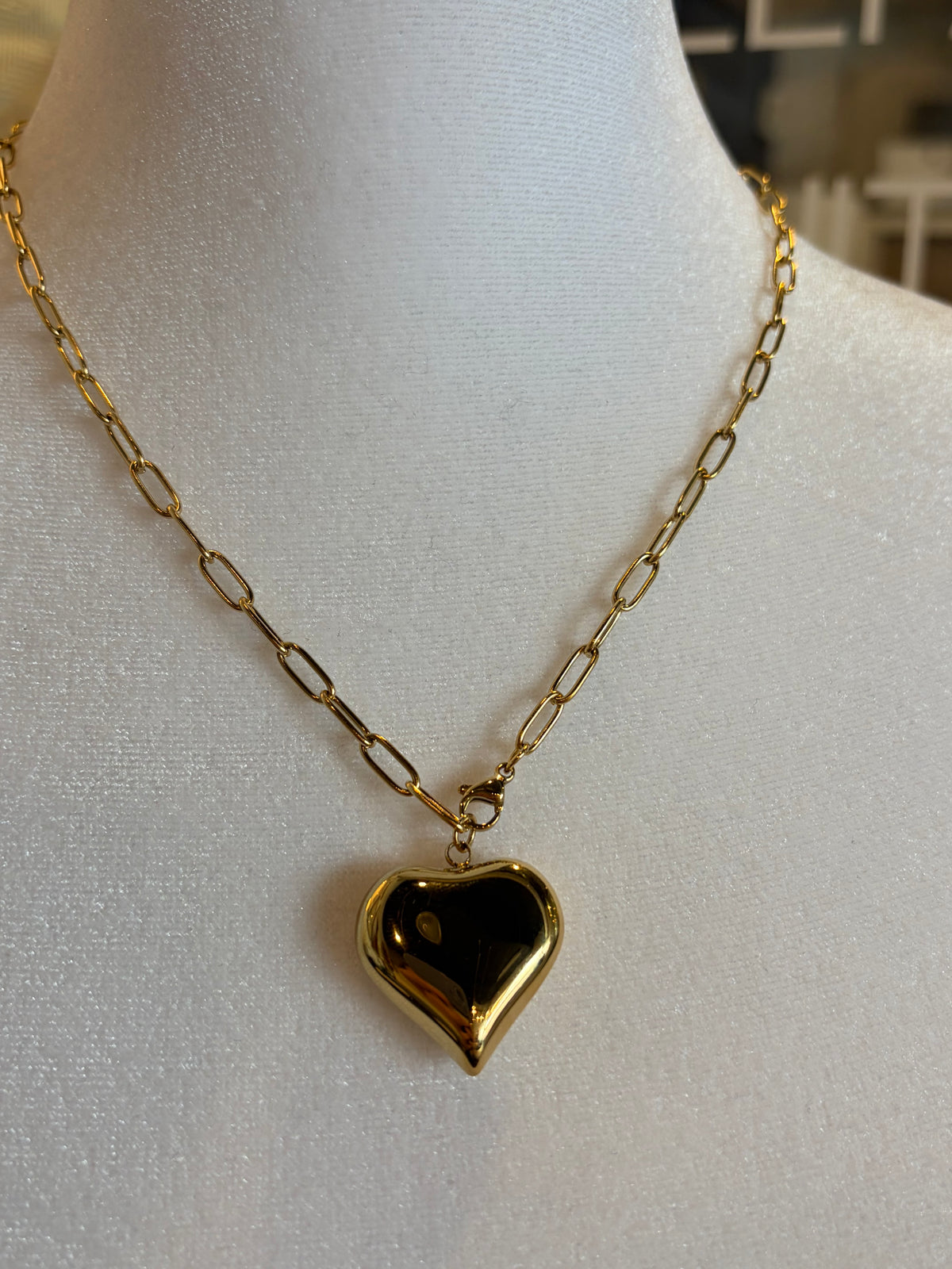 Large Gold Heart Necklace
