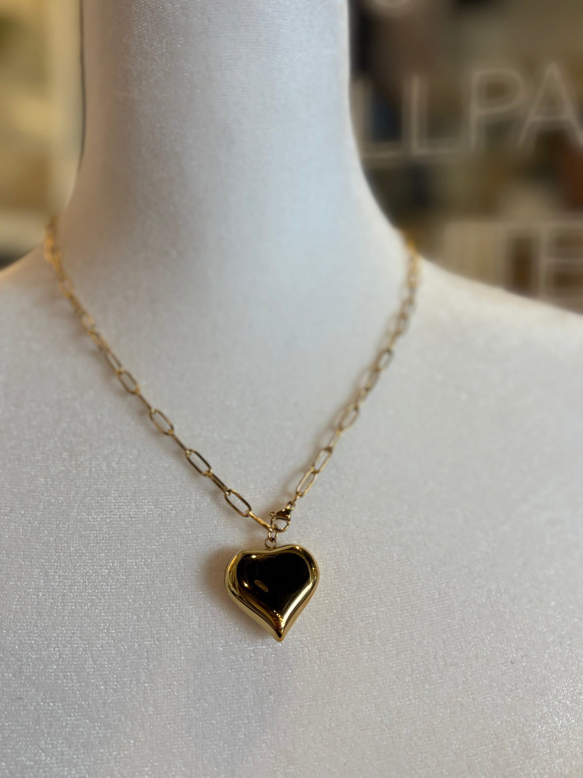 Large Gold Heart Necklace