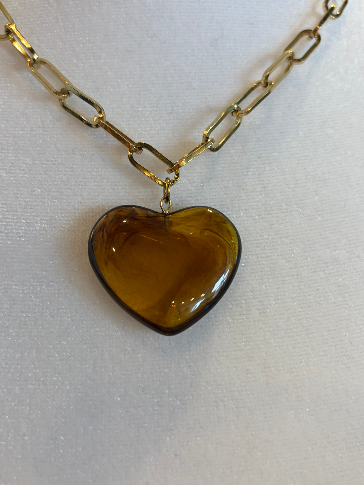 Stone Heart Pendant Necklace