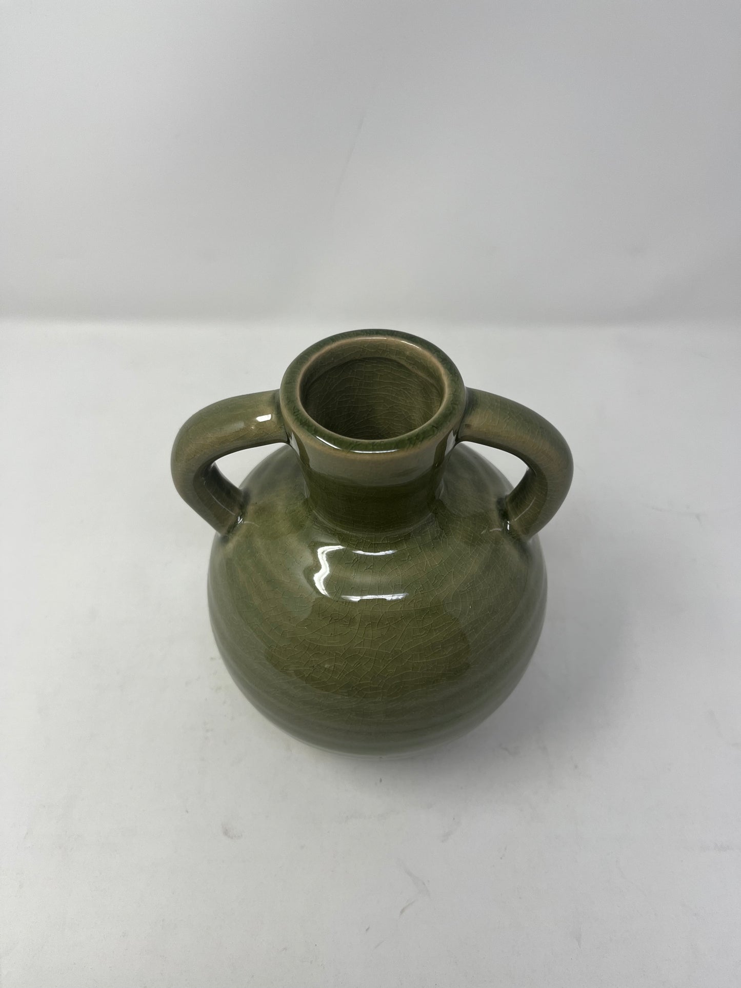 Green Glaze Ceramic Flower Vase