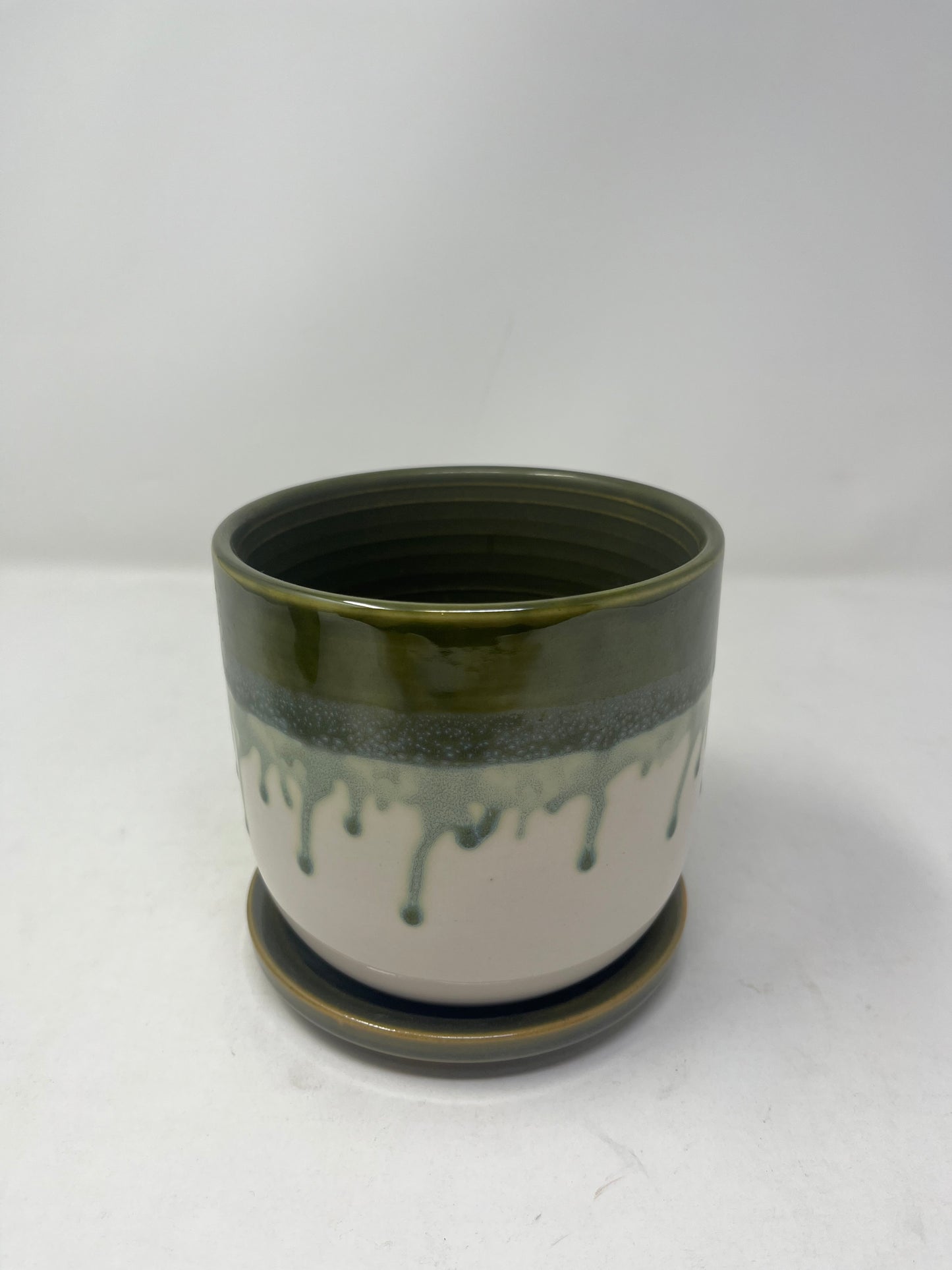 Evergreen Drip Ceramic Pot