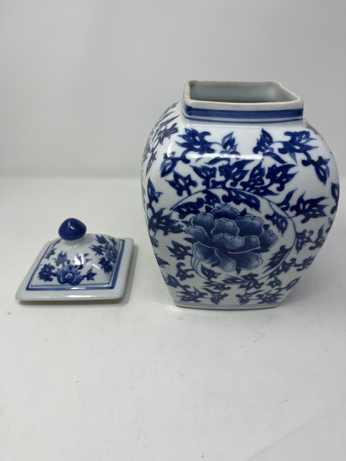 Cobalt Vine Lidded Ceramic Pot (NO PRICE YET)