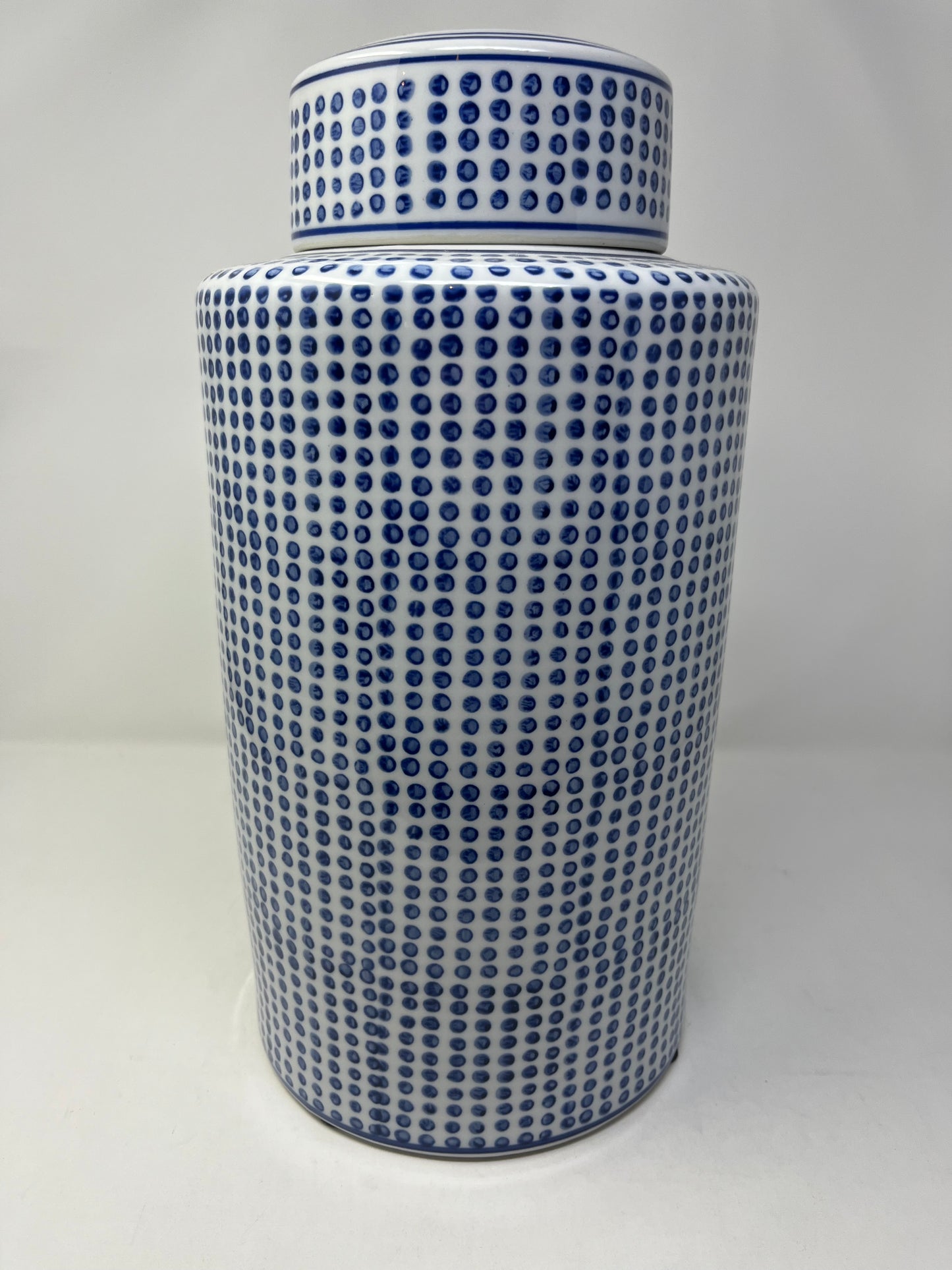 Blue Dot Ceramic Jar
