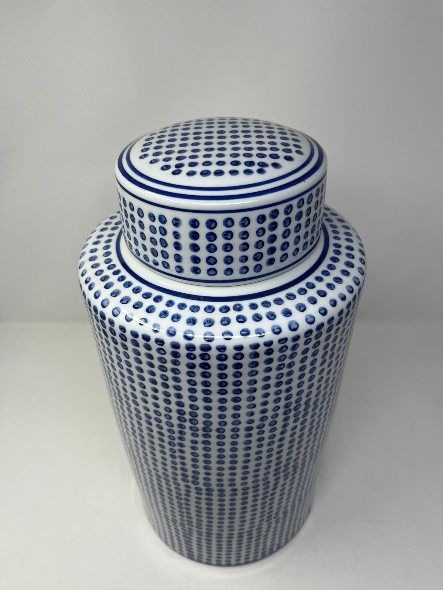 Blue Dot Ceramic Jar