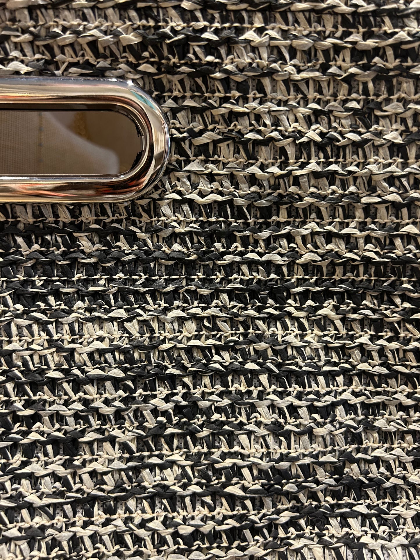 Black & White Straw Clutch