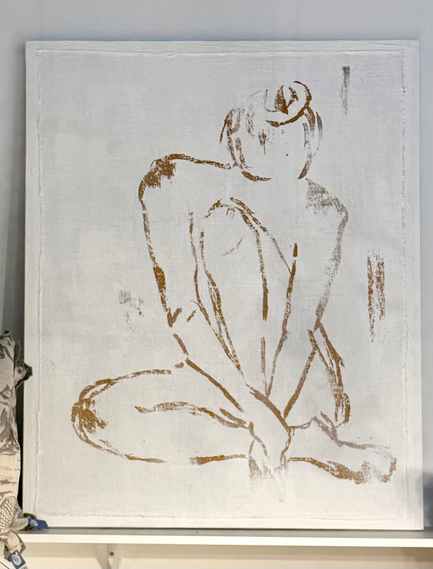 Abstract Gold Figure Print