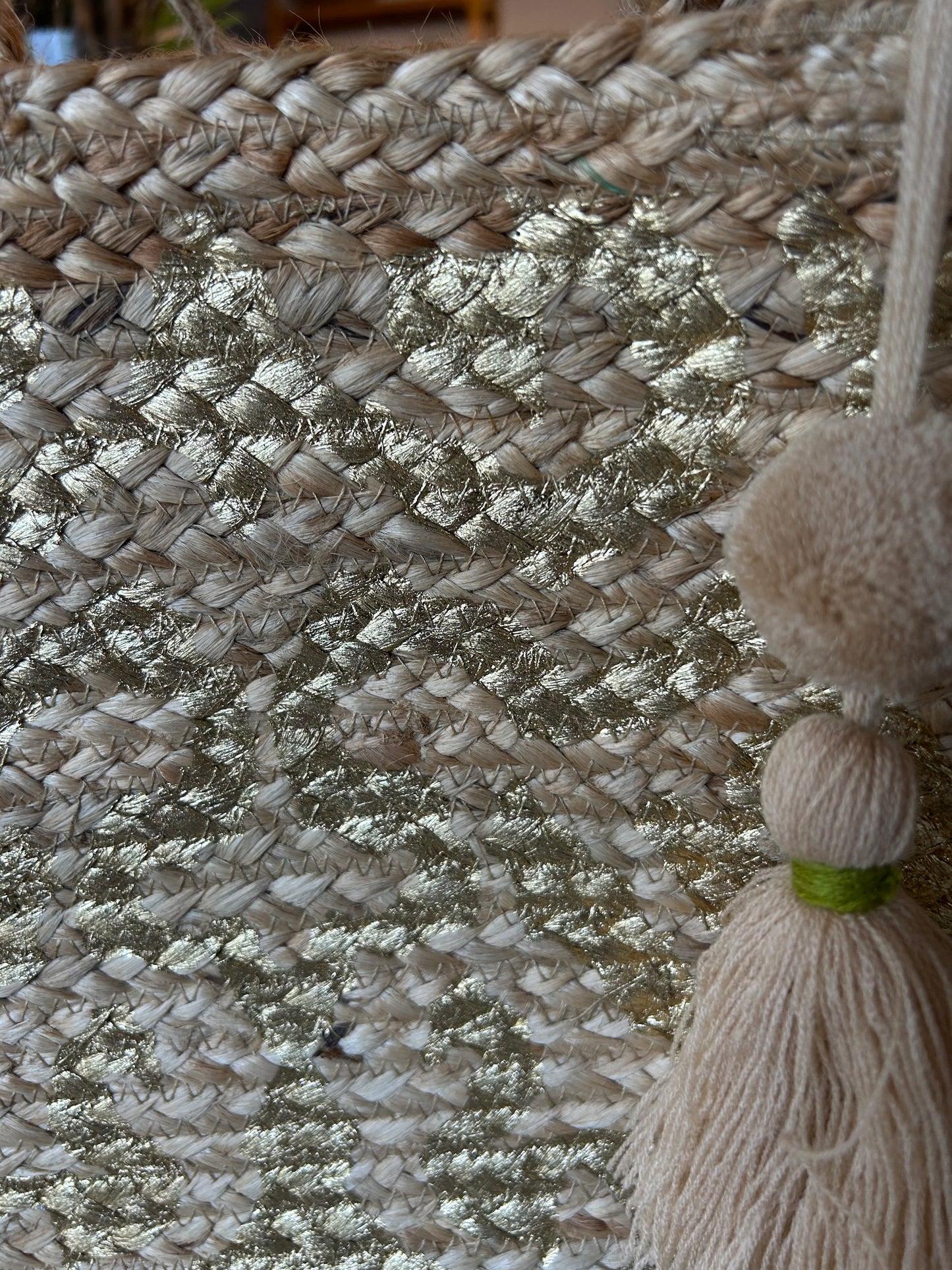 Gold & Natural Straw Bag