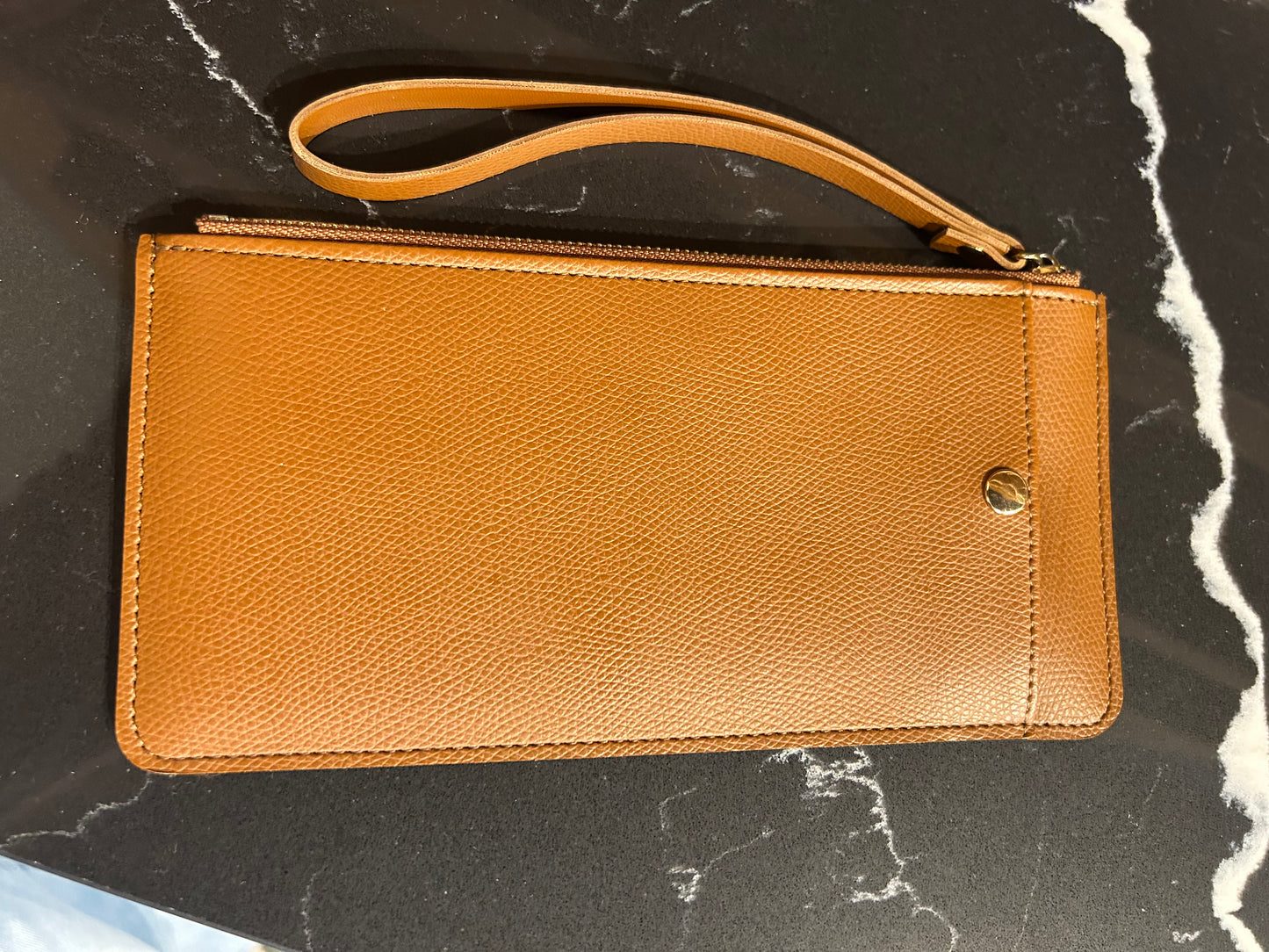 Cognac Leather Wallet (checkbook size)