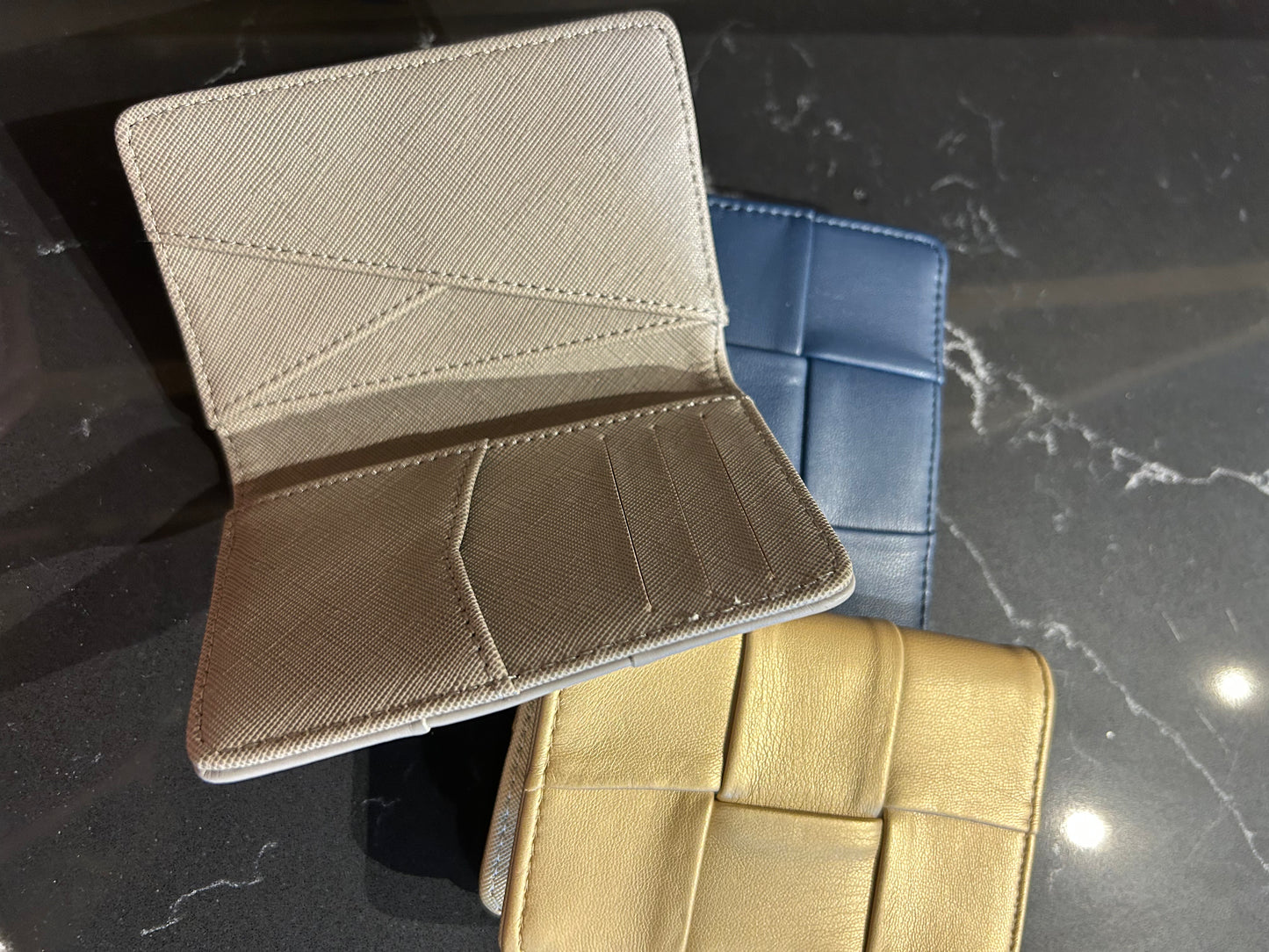 Woven Leather Mini Wallet