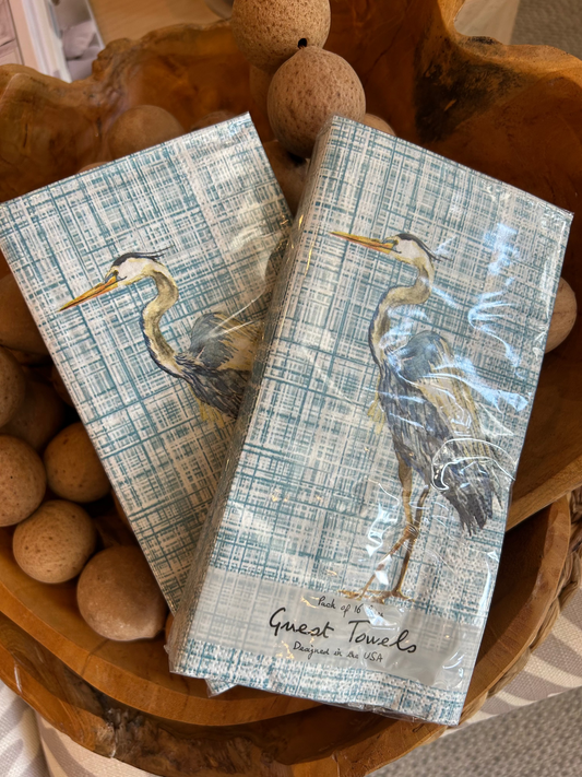 Blue Heron Cocktail Napkin - Rectangular