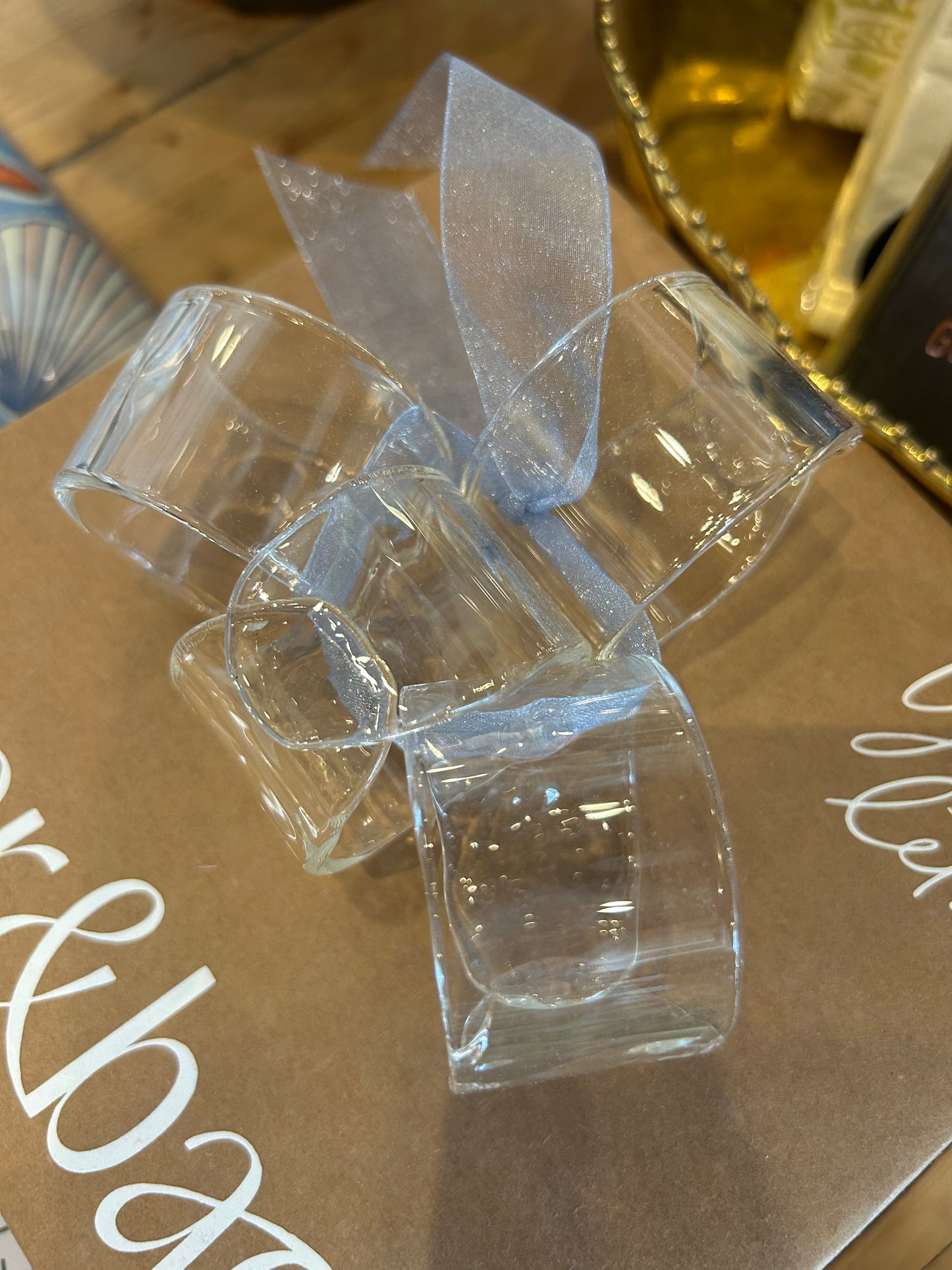 Glass Napkin Ring - Set of Four