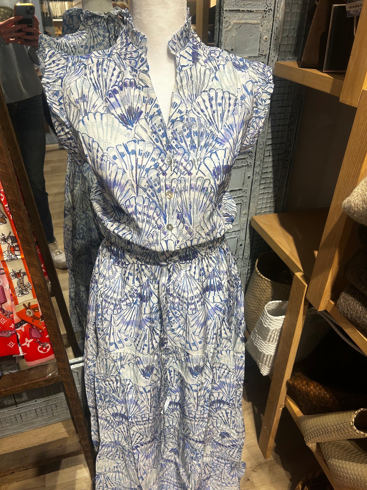 Blue Seashell Maxi Dress