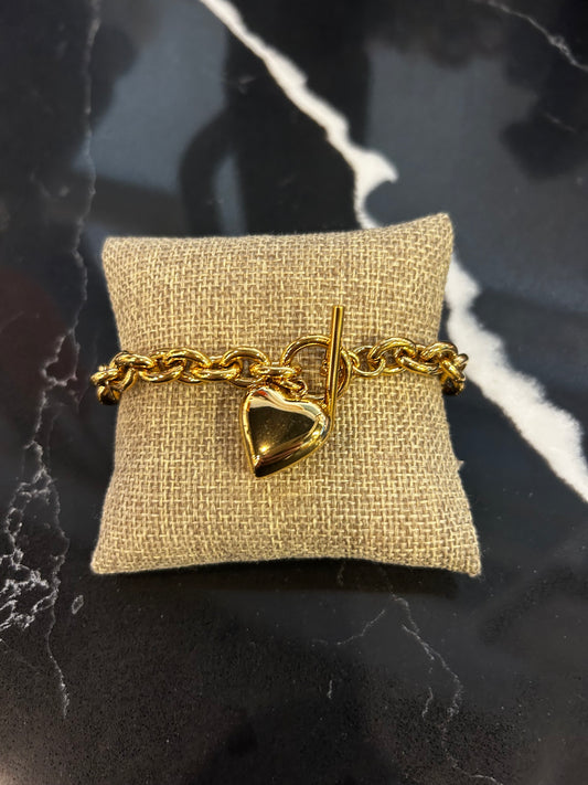 Gold Chain Heart Bracelet