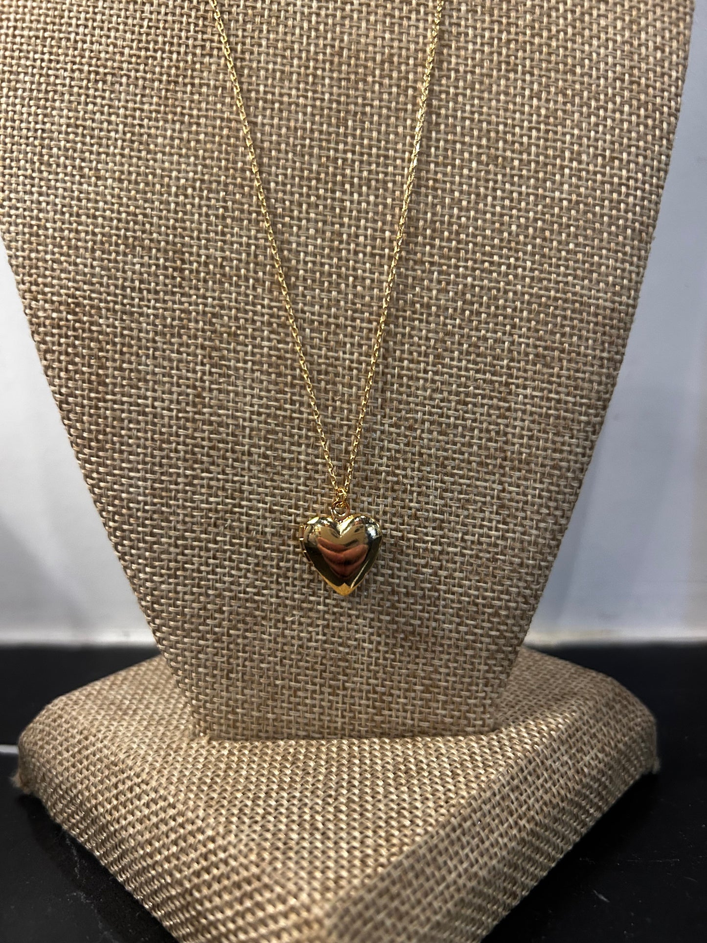 Gold Heart Locket Necklace