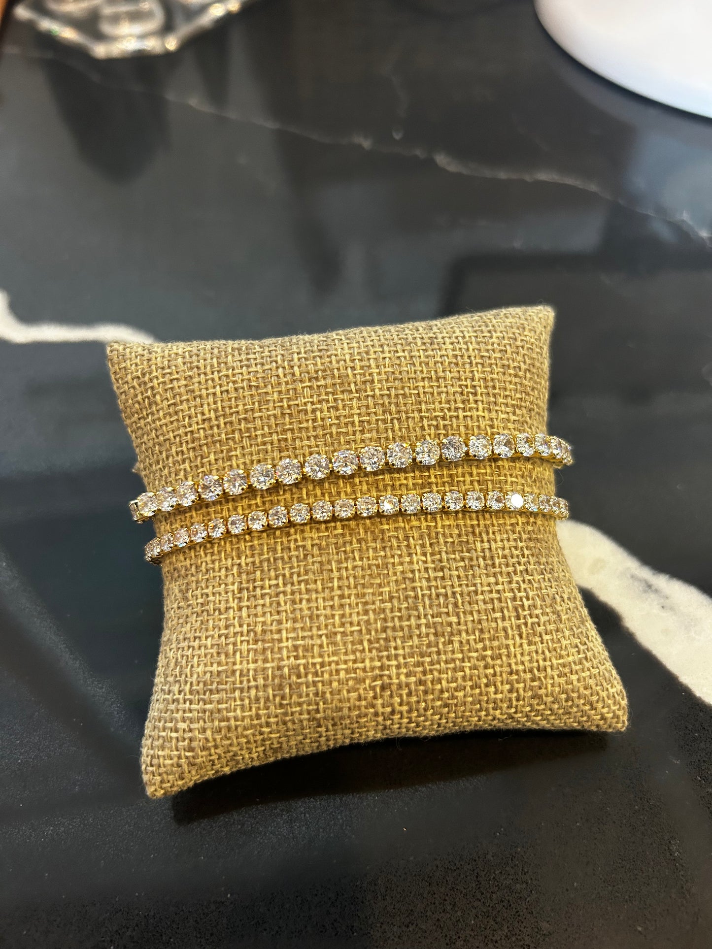 Gold & Diamond Tennis Bracelet Bolo Clasp