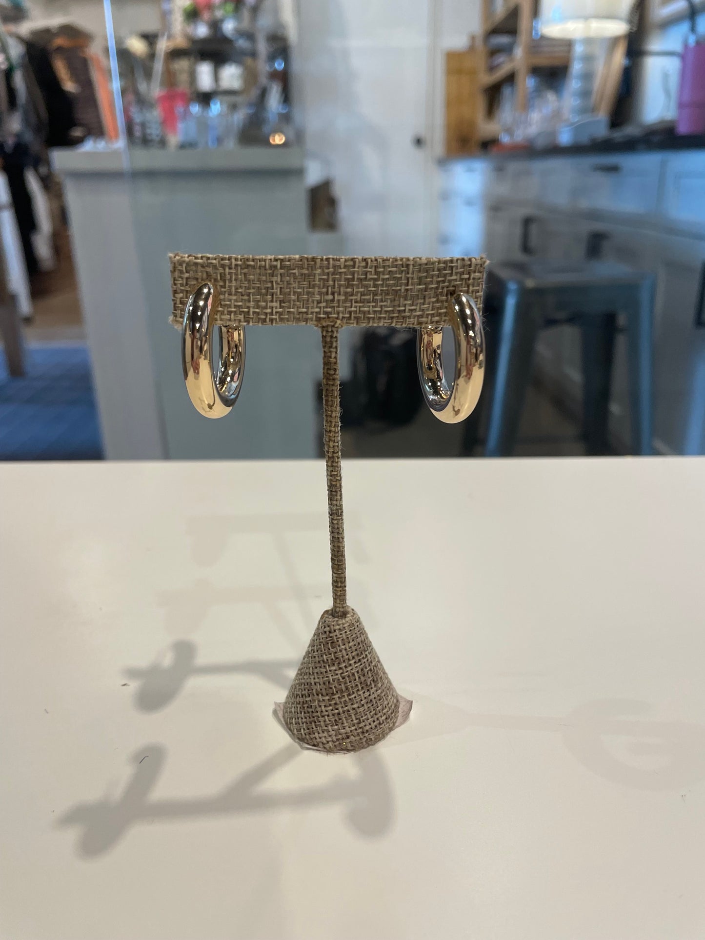 Medium Thick Gold Hoop Earrings