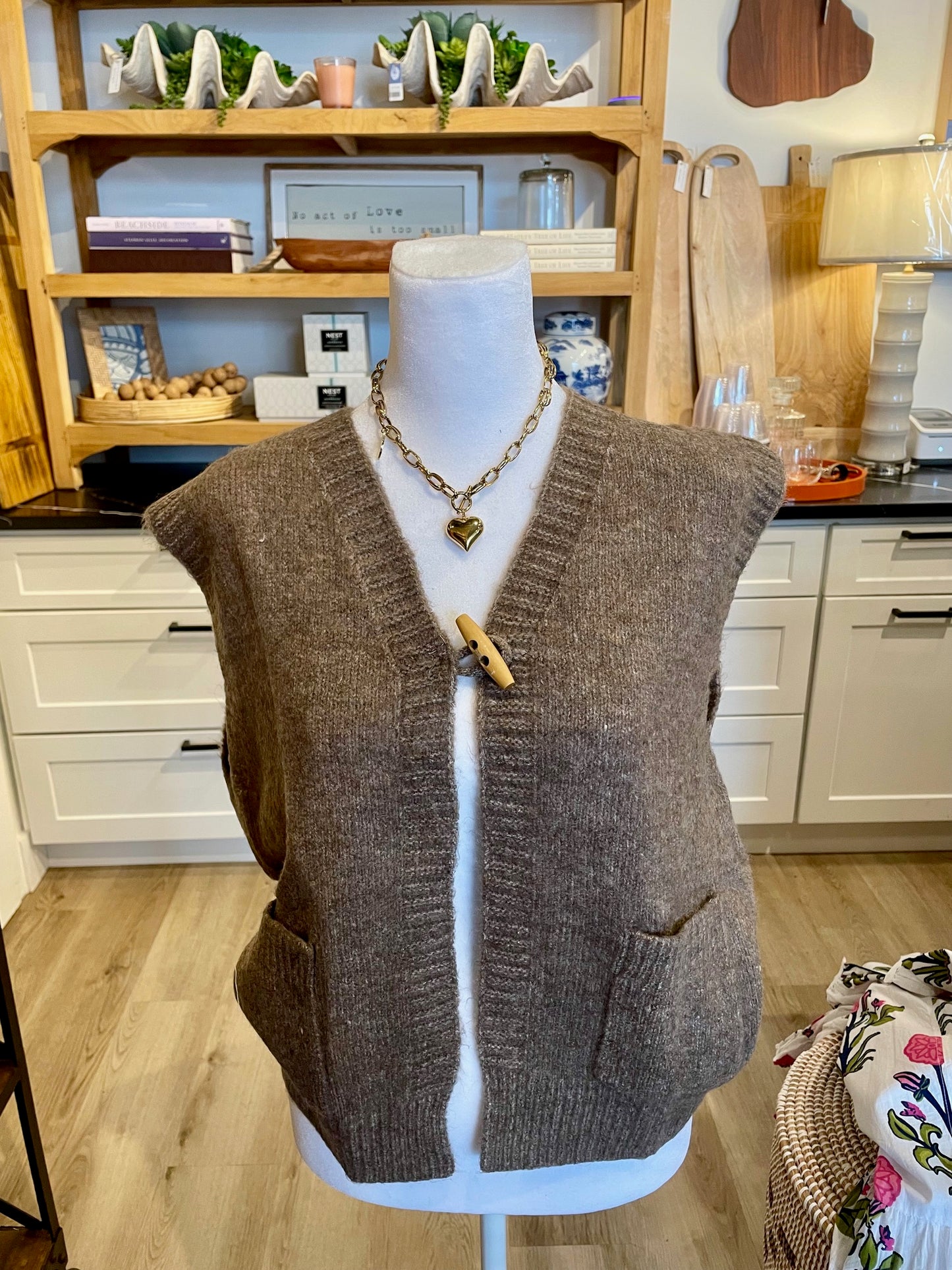 Toggle Button Sweater Vest