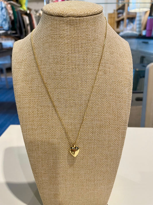 Mini Solid Heart Gold Necklace