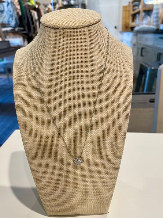 Silver & Sparkly Clover Necklace