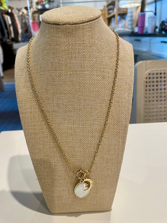 Pearl and Moon Gold Necklace