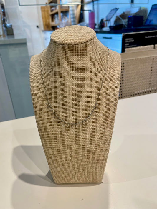 Paddle Dangle Dainty Silver Necklace