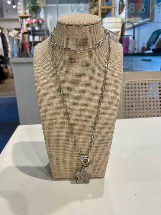 Starlit Love Silver Necklace