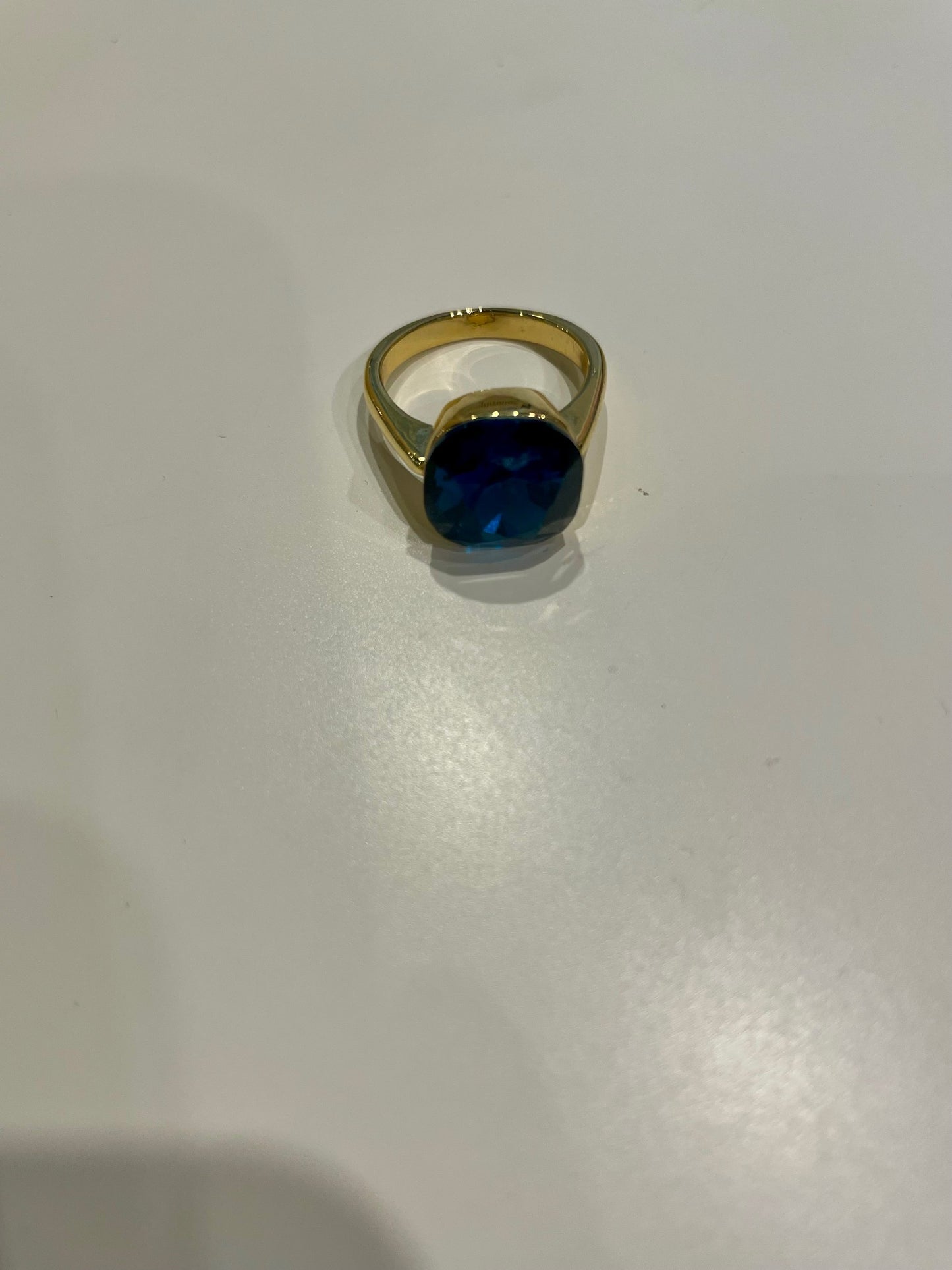 Bold Gemstone on a Gold Band Ring