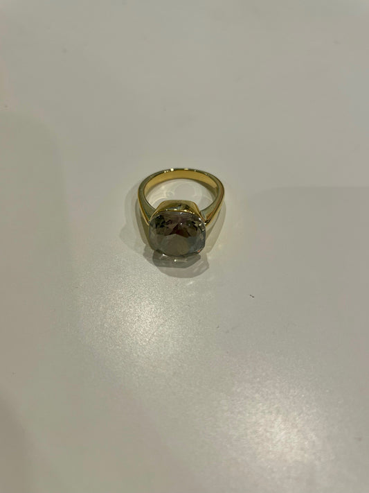 Bold Gemstone on a Gold Band Ring