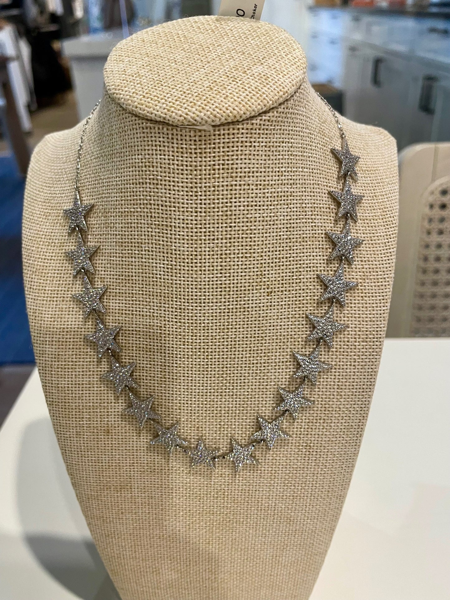 Sterling Silver Stars Choker